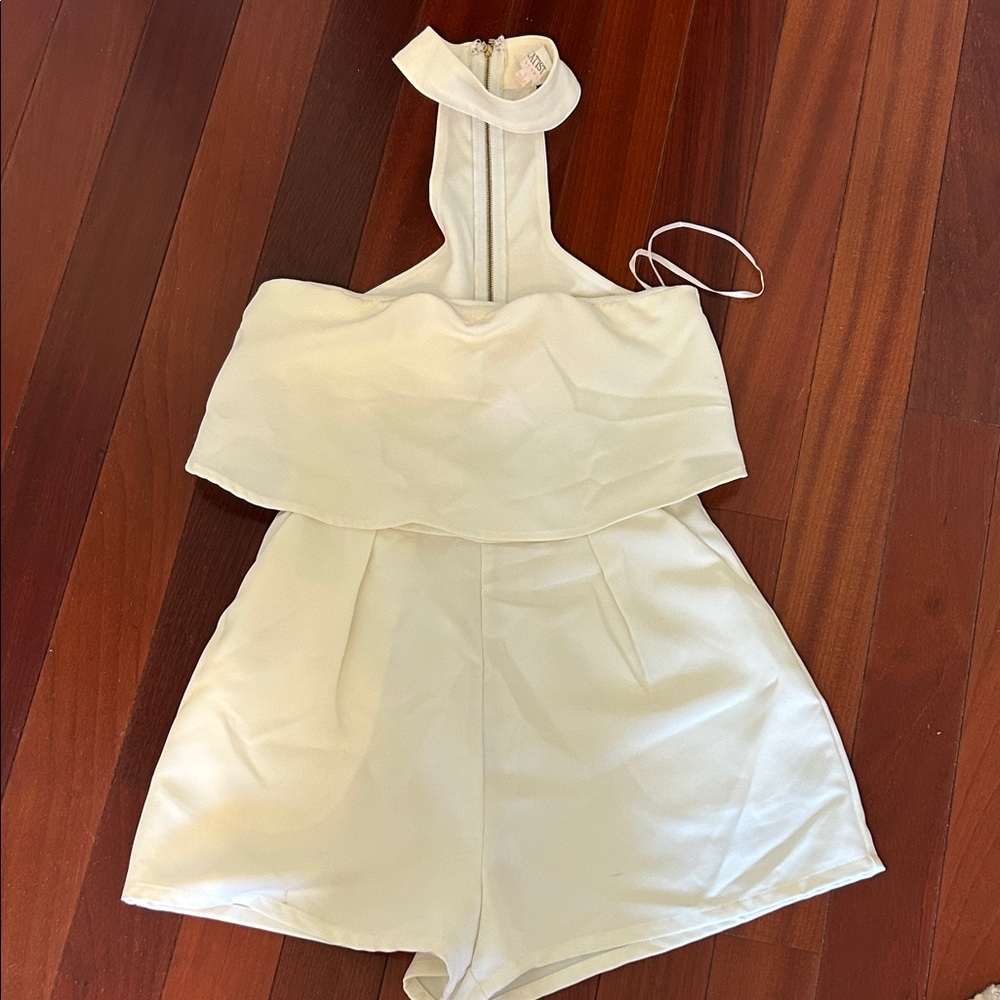 L'ATISTE Cream Halter Romper